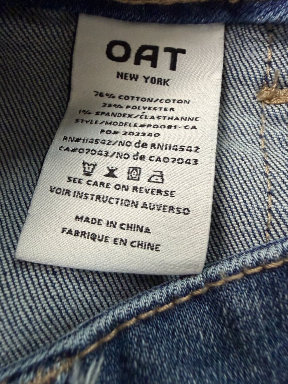 OAT New York High Rise Wide Leg Jeans Size 28 - Picture 7 of 8